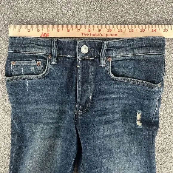 All Saints Jeans Adult 28 Blue Denim Cigarette Casual Slim Distressed Ladies - Picture 15 of 15